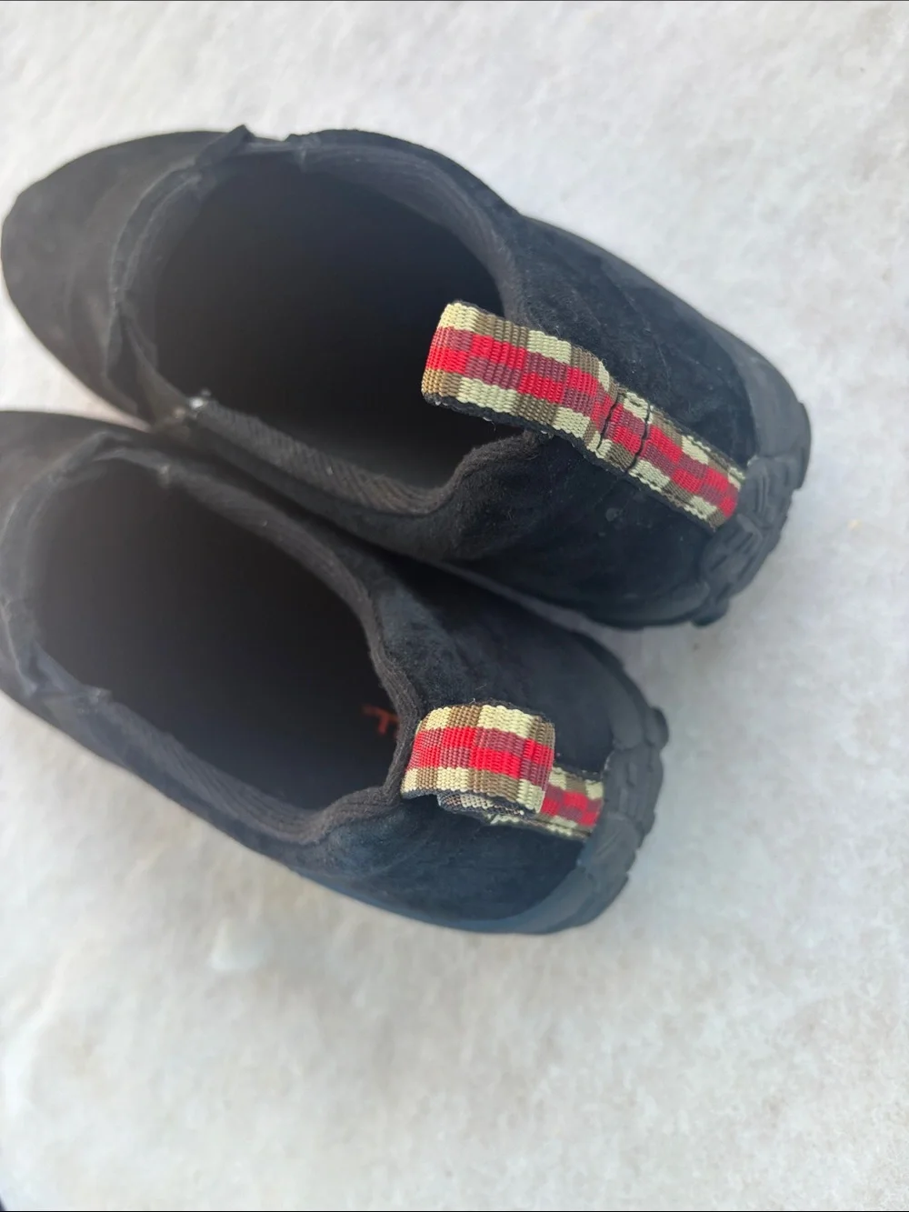 Merrell Men's Black Slip-On Casual Loafers with Red Logo Tabs